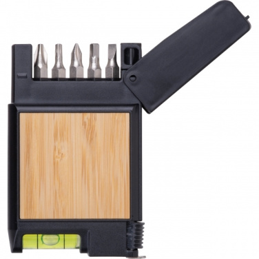 Logotrade mainoslahjat ja liikelahjat tuotekuva: 3 metrin mittanauha ja vatupassi HALIFAX