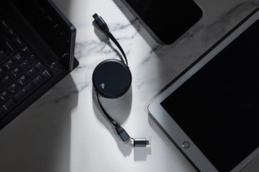 Logotrade mainoslahja ja liikelahja kuva: Terra RCS 240W kierrätysalumiini 2 in 1 vetokaapeli