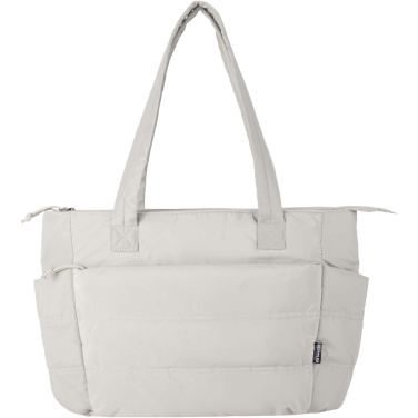 Logotrade liikelahja tuotekuva: Puffer 15,6 tuuman GRS-kierrätetystä materiaalista valmistettu kannettavan tietokoneen laukku, 18 l