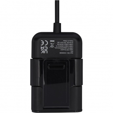 Logotrade logo dāvanas foto: Pilot dubultā automašīnas lādētājs ar QC 3.0 dubultā aizmugurējā sēdekļa pagarināto lādētāju