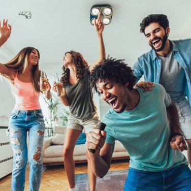 Logotrade korporatīvās dāvanas foto: Singvibe RCS pārstrādāta plastmasas karaoke komplekts ar dubulto mikrofonu