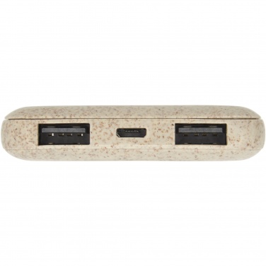 Лого трейд бизнес-подарки фото: Портативное зарядное устройство Asama из пшеничной соломы (5000 мАч)