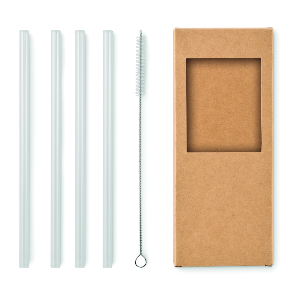 Лого трейд pекламные подарки фото: 4 reusable glass straws