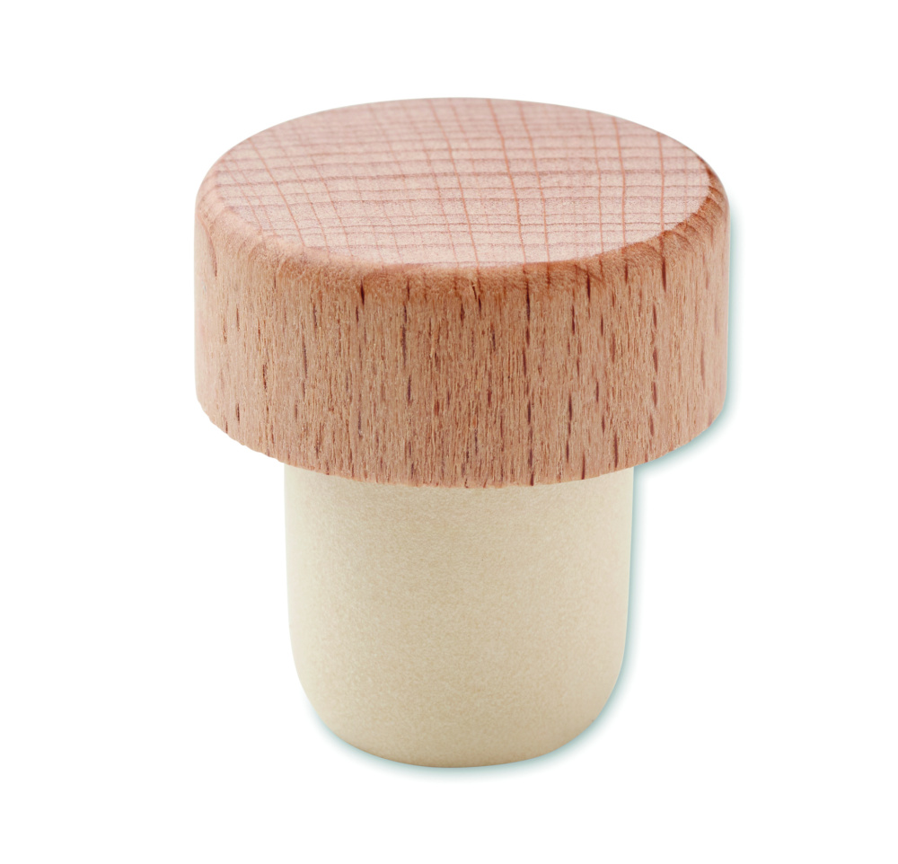 Лого трейд pекламные продукты фото: Beech wood bottle stopper