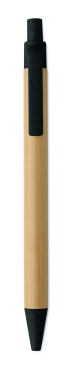 Лого трейд pекламные подарки фото: Push button ball pen in bamboo