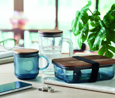 Лого трейд бизнес-подарки фото: Ribbed glass mug 300ml