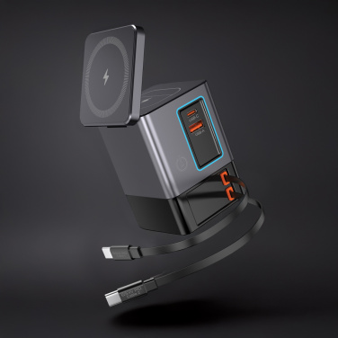 Логотрейд pекламные подарки картинка: Зарядное устройство Urban Vitamin Sacramento 105 Вт GAN + втягивающиеся кабели