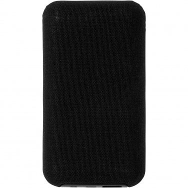 Logotrade kampanjprodukter bild: Framtida bambu/tyg 6 000 mAh trådlös powerbank