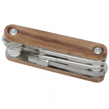 Logotrade profilreklam bild: Fixie multiverktyg i trä med 8 funktioner för cykel