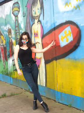 Logotrade kampanjprodukter bild: MARS PRO bomullsmask (storlek M) med ficka och HEPA-filter 1380165